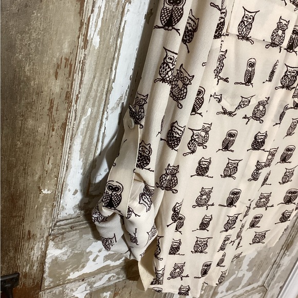 Anthropologie Porridge Owl Button Down Knit Back - Small - Picture 4 of 10